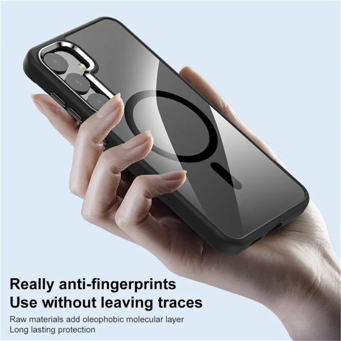 For Samsung Galaxy S24+ Phone Magnetic Case Metal Lens Frame Cover - Dark Blue - 4