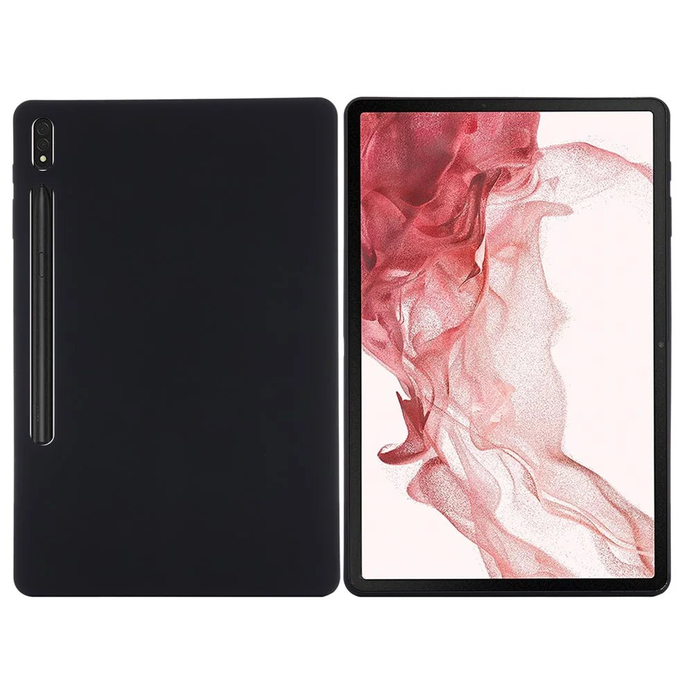 For Samsung Galaxy Tab S9 FE+ Liquid Silicone Case Soft Touch Tablet Cover - Black - 2