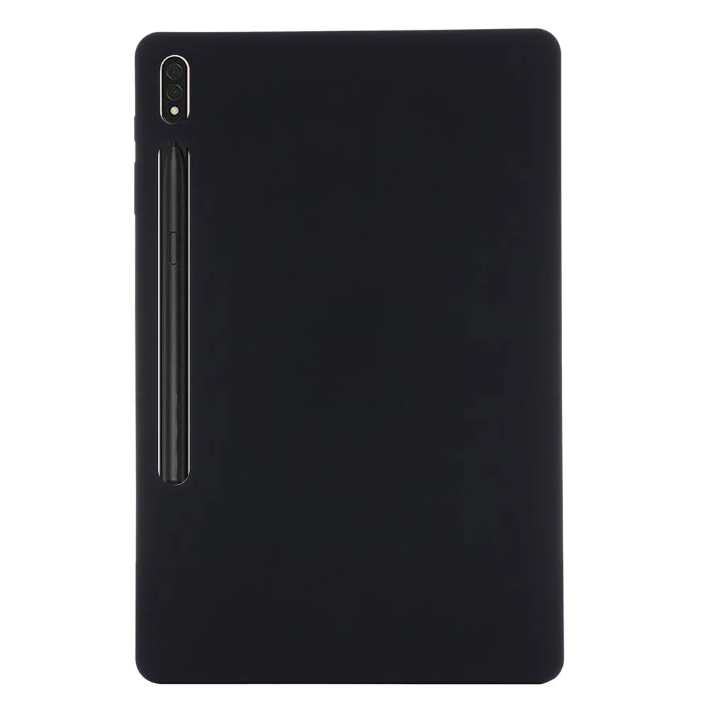 For Samsung Galaxy Tab S9 FE+ Liquid Silicone Case Soft Touch Tablet Cover - Black - 3
