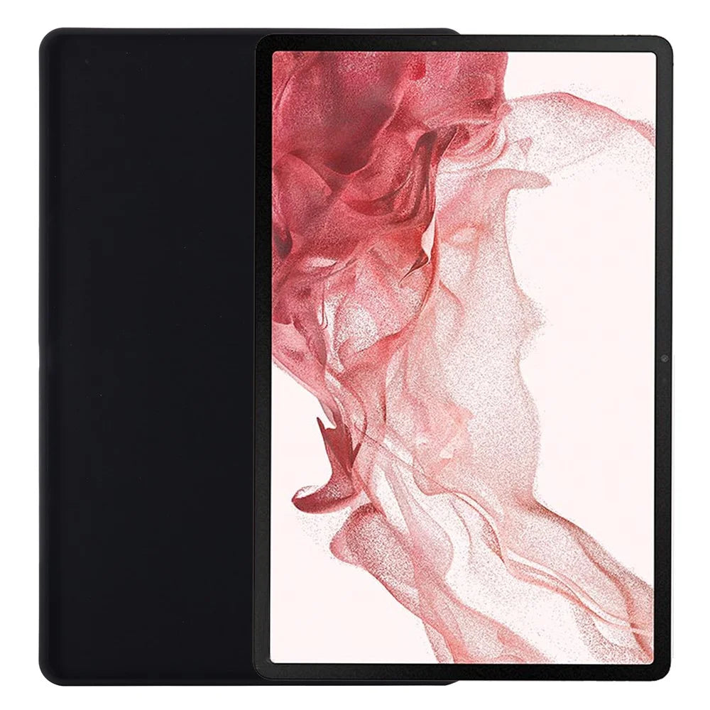 For Samsung Galaxy Tab S9 FE+ Liquid Silicone Case Soft Touch Tablet Cover - Black - 5