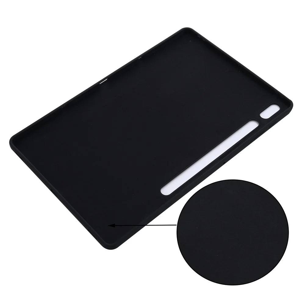 For Samsung Galaxy Tab S9 FE+ Liquid Silicone Case Soft Touch Tablet Cover - Black - 6