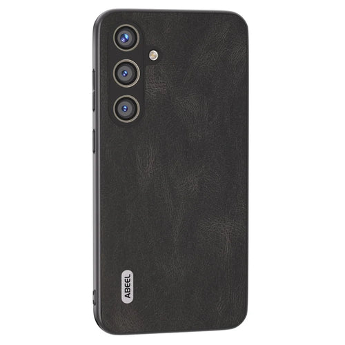 ABEEL For Samsung Galaxy S24+ Case Vintage Style PU Leather Coated PC Phone Cover - Black - 1