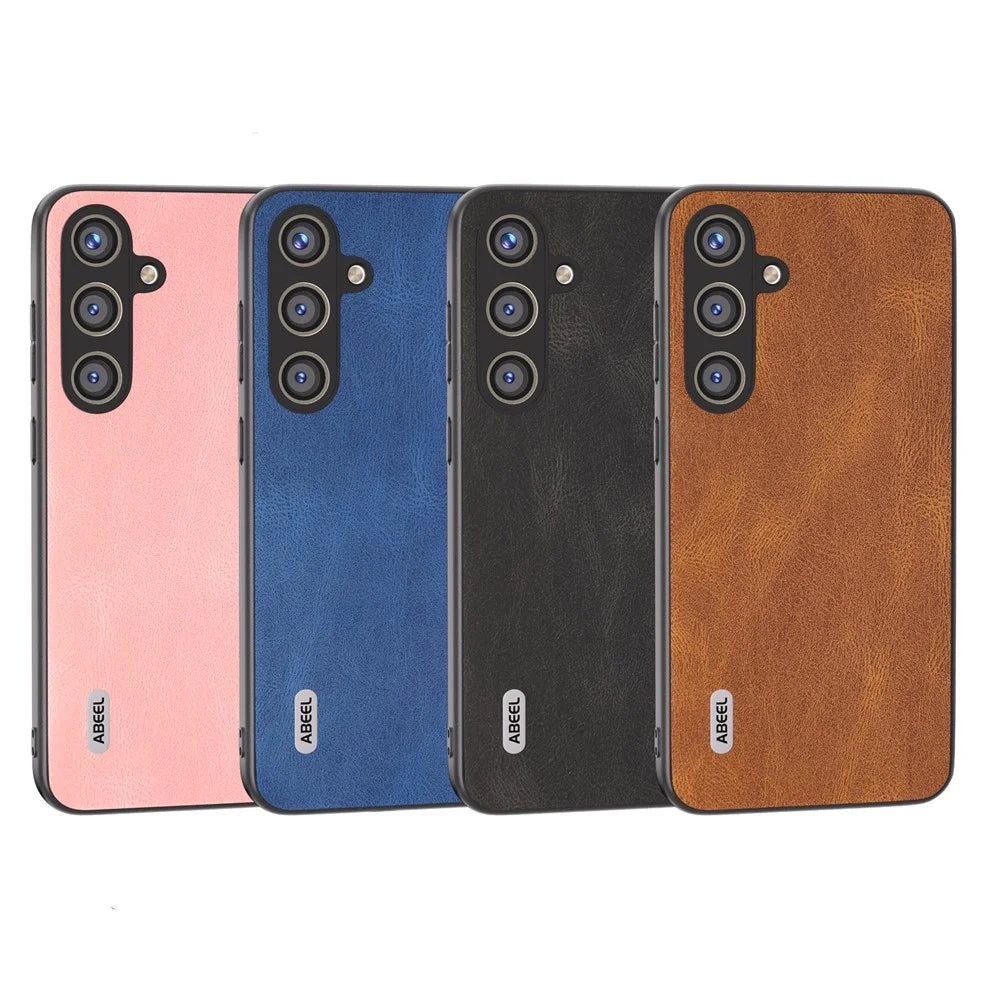 ABEEL For Samsung Galaxy S24+ Case Vintage Style PU Leather Coated PC Phone Cover - Black - 7