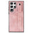 PU Leather Case for Samsung Galaxy S24 Ultra Shell Retro RFID Blocking Wristband Phone Cover - Rose Gold - 2