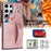 PU Leather Case for Samsung Galaxy S24 Ultra Shell Retro RFID Blocking Wristband Phone Cover - Rose Gold - 5