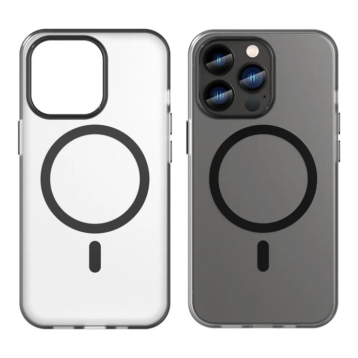 For iPhone 13 Pro Max Translucent Matte Phone Case Compatible with MagSafe - Black - 2