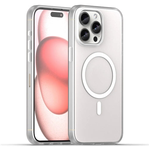 For iPhone 15 Pro Case Translucent Matte Back Slim Phone Cover - White - 1