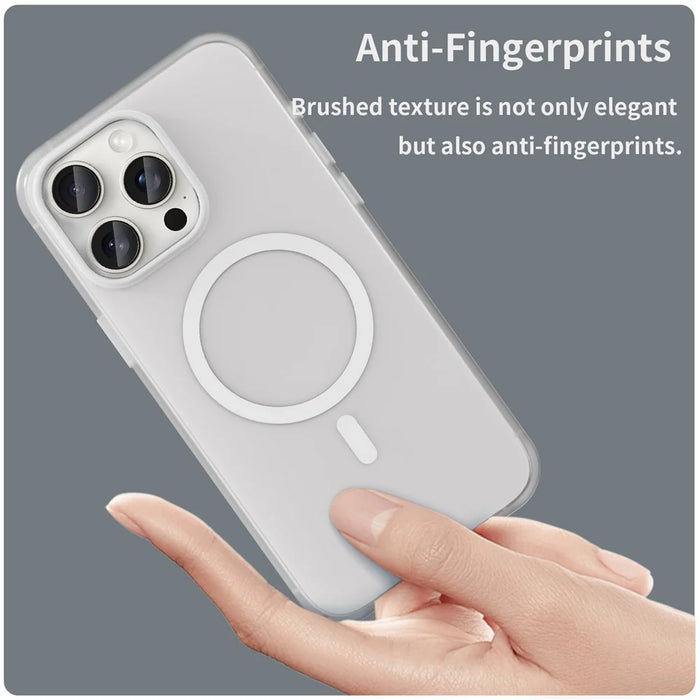 For iPhone 15 Pro Case Translucent Matte Back Slim Phone Cover - White - 4