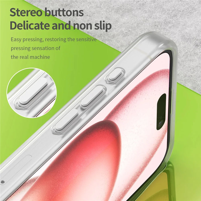 For iPhone 15 Pro Case Translucent Matte Back Slim Phone Cover - White - 7