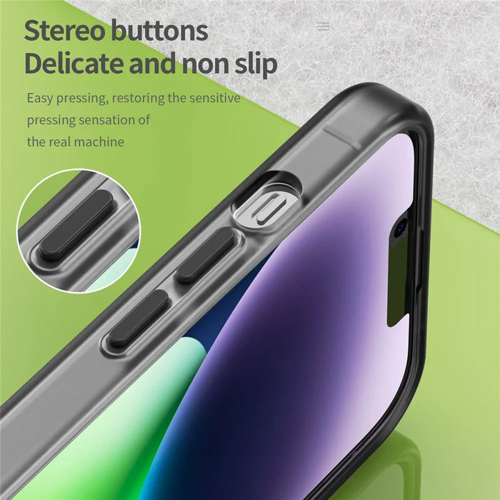 For iPhone 14 Translucent Phone Case Matte Design Compatible with MagSafe Wireless Charging - Black - 7