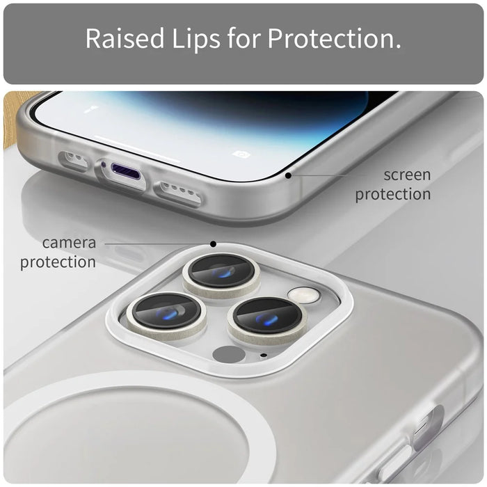 For iPhone 14 Pro Translucent Matte Phone Case TPU + PC Anti-Scratch Cover - White - 5