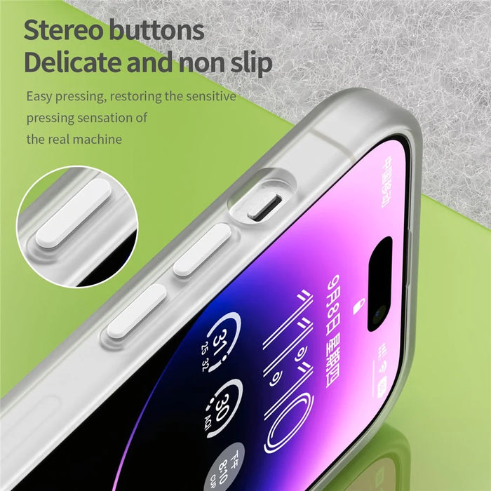 For iPhone 14 Pro Translucent Matte Phone Case TPU + PC Anti-Scratch Cover - White - 7