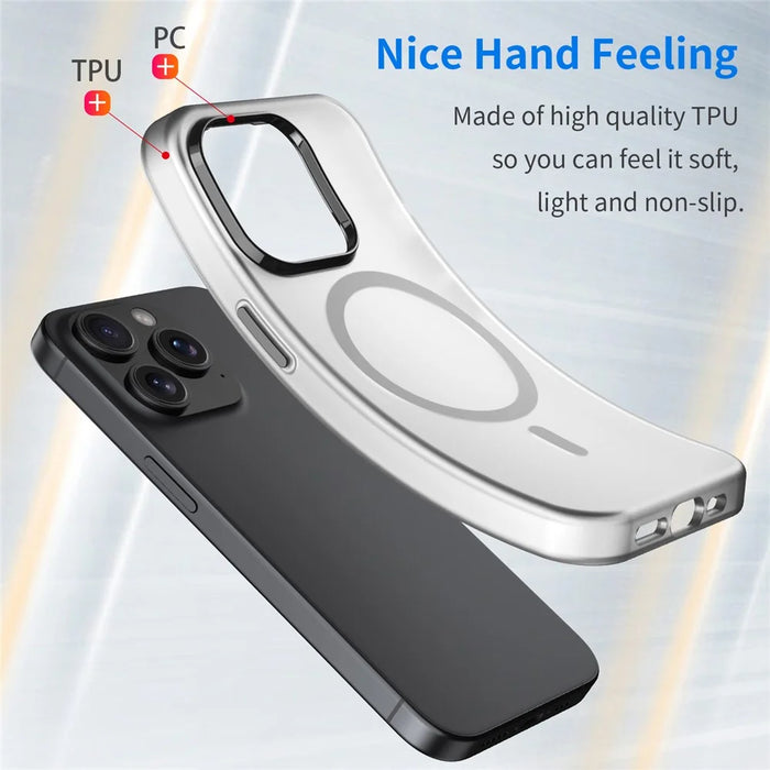 Magnetic Case for iPhone 14 Pro Max Compatible with MagSafe Translucent Matte Back Cover - Black - 3