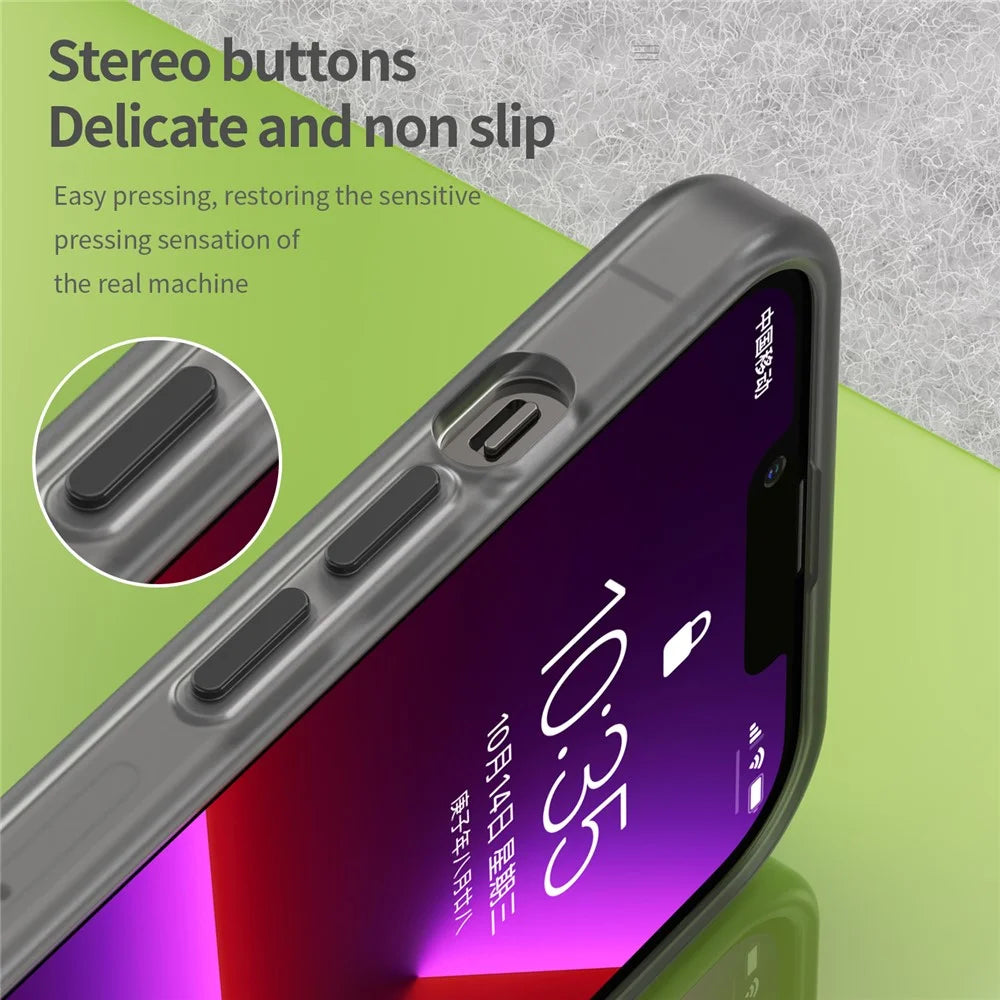 For iPhone 13 Pro Translucent Matte Back Cover Magnetic Phone Case - Black - 7