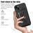 For iPhone 13 6.1 inch Cell Phone Case PU Leather+TPU Card Bag Drop-proof Cover with 2 Straps - Black - 4