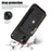For iPhone 13 6.1 inch Cell Phone Case PU Leather+TPU Card Bag Drop-proof Cover with 2 Straps - Black - 5