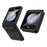 For Samsung Galaxy Z Flip5 5G Kickstand PC Phone Case Retractable Hinge Rear Screen Film - Black - 1