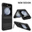 For Samsung Galaxy Z Flip5 5G Kickstand PC Phone Case Retractable Hinge Rear Screen Film - Black - 2