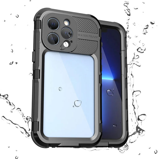 SHELLBOX M Series for iPhone 13 Pro 6.1 inch Waterproof Case Metal IP68 Diving Phone Case - Black - 1