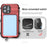 SHELLBOX M Series for iPhone 13 Pro Max 6.7 inch Metal Waterproof Case IP68 Diving Phone Case - Red - 4