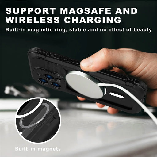 SHELLBOX M Series Metal IP68 Waterproof Case for iPhone 14 Pro Diving Phone Case Compatible with MagSafe - Black - 2