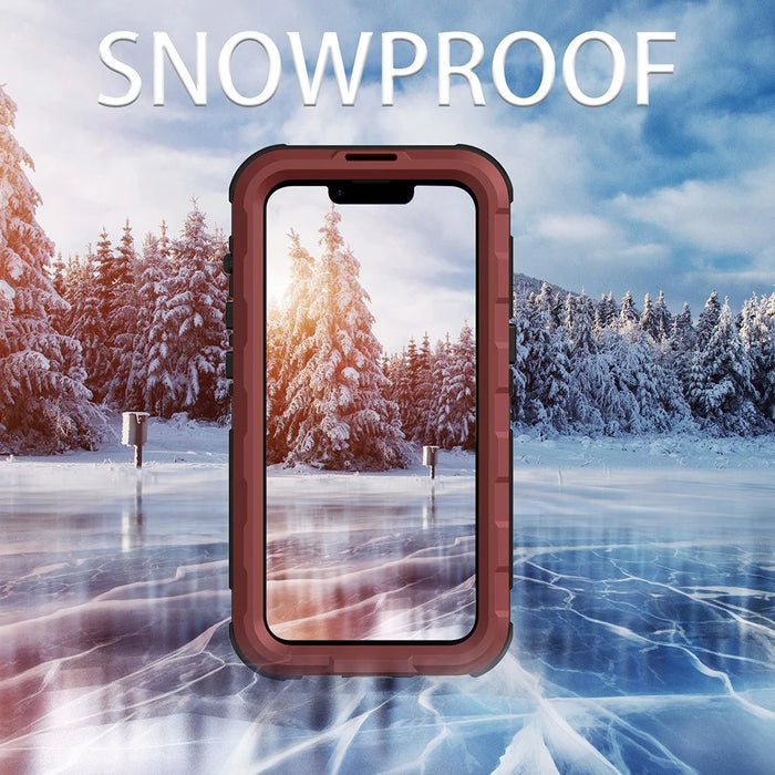 SHELLBOX M Series IP68 Diving Phone Case for iPhone 14 Plus Metal Waterproof Case Compatible with MagSafe - Red - 6