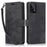 For Samsung Galaxy A73 5G Case Wallet Leather Cover Orchid Butterfly Pattern - Black - 1