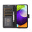 For Samsung Galaxy A73 5G Case Wallet Leather Cover Orchid Butterfly Pattern - Black - 3
