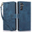 For Samsung Galaxy A05s 4G Leather Case with Strap Orchid Butterfly Pattern - Blue - 1