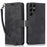 For Samsung Galaxy S24 Ultra Case Leather Phone Cover with Wallet Stand - Black - 1
