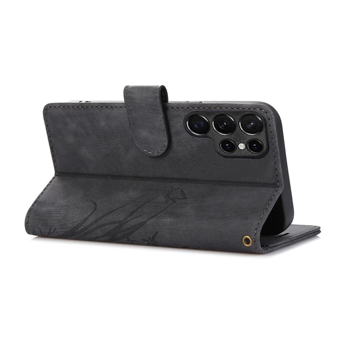 For Samsung Galaxy S24 Ultra Case Leather Phone Cover with Wallet Stand - Black - 2
