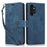 For Samsung Galaxy A13 4G / 5G Orchid Butterfly Leather Wallet Case with Strap - Blue - 1