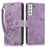For Samsung Galaxy S23 Phone Case Wallet Folding Stand Orchid Butterfly Pattern - Purple - 1