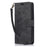 For iPhone 15 Pro Leather Flip Cover Orchid Butterfly Wallet Case with Strap - Black - 5