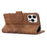 PU Leather Flip Case for iPhone 14 Pro Phone Wallet Cover Butterfly Orchid - Brown - 3