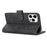 For iPhone 14 Pro Max Leather Wallet Case with Hand Strap Orchid Butterfly Pattern - Black - 3