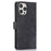 For iPhone 14 Pro Max Leather Wallet Case with Hand Strap Orchid Butterfly Pattern - Black - 6