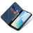 For vivo S18e 5G Phone Cover Stand Wallet Jeans Cloth Texture PU Leather Case - Blue - 3