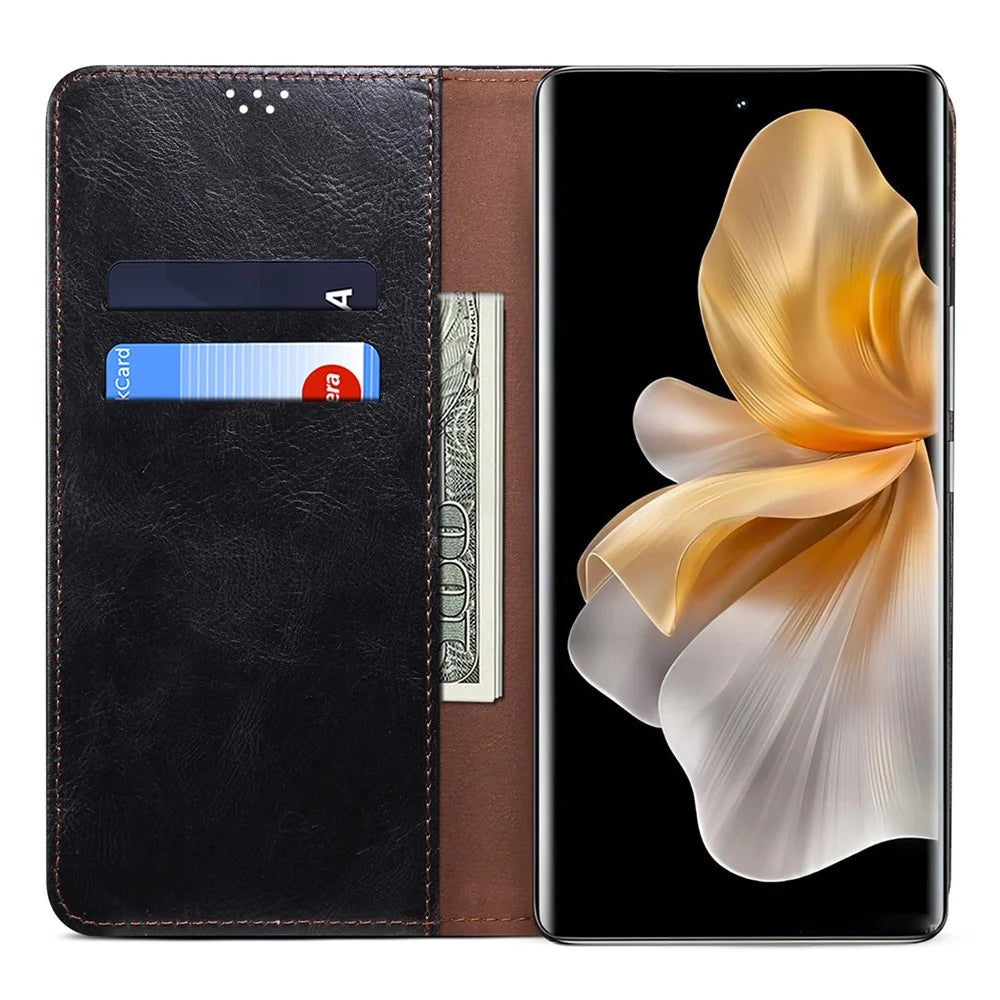 For vivo S18 Pro 5G Case TPU+PU Leather Magnetic Wallet Phone Cover - Black - 2