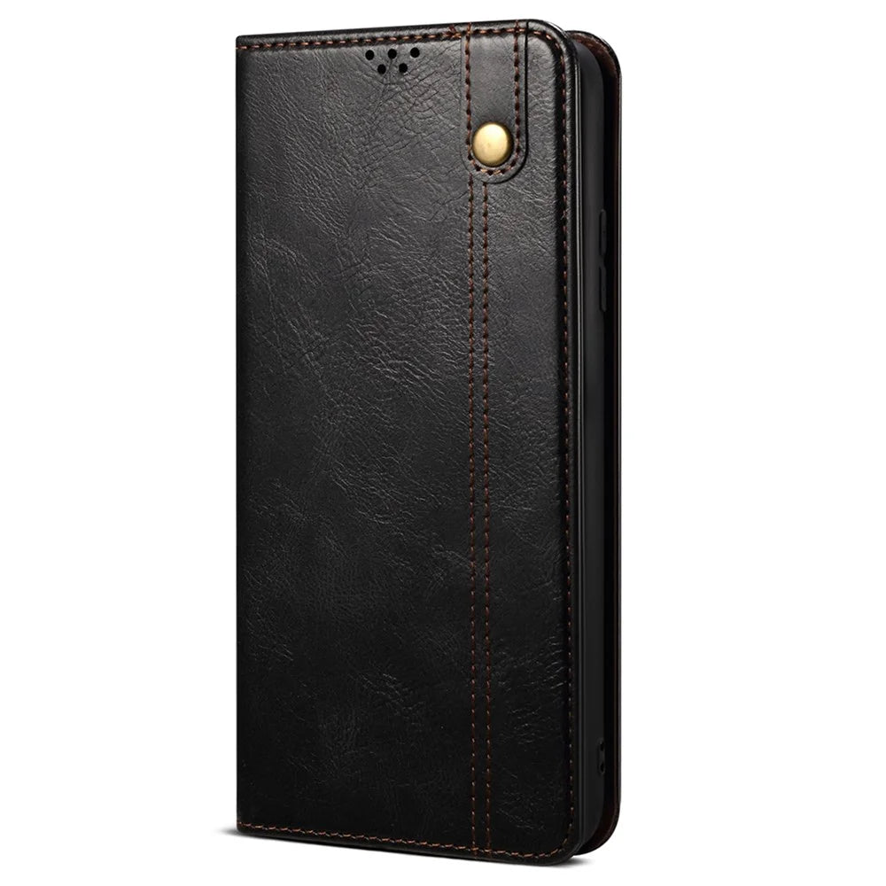 For vivo S18 Pro 5G Case TPU+PU Leather Magnetic Wallet Phone Cover - Black - 5