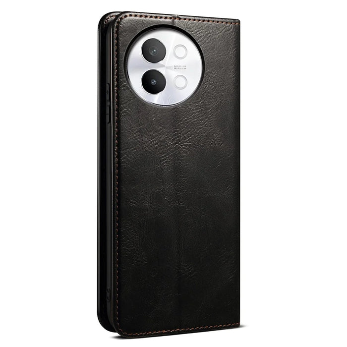 Phone Shell for vivo S18e 5G Case Stand PU Leather Cover Wallet - Black - 6
