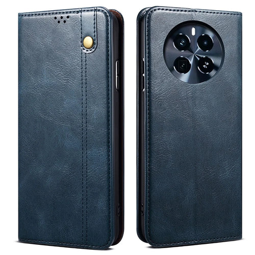For Realme GT5 Pro 5G PU Leather Wallet Phone Cover Stand Case - Blue - 1