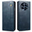 For Realme GT5 Pro 5G PU Leather Wallet Phone Cover Stand Case - Blue - 1
