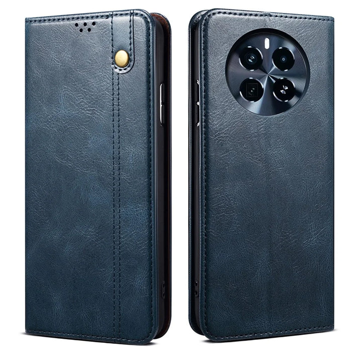 For Realme GT5 Pro 5G PU Leather Wallet Phone Cover Stand Case - Blue - 1