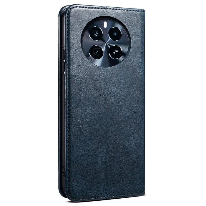For Realme GT5 Pro 5G PU Leather Wallet Phone Cover Stand Case - Blue - 6