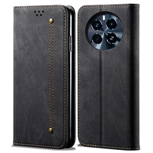 For Realme GT5 Pro 5G Case Wallet Anti-Scratch PU Leather Phone Cover with Stand - Black - 1