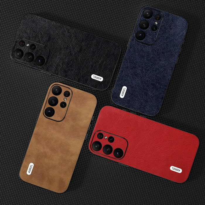 ABEEL For Samsung Galaxy S24 Ultra Retro Leather Case Litchi Texture Back Cover - Black - 4