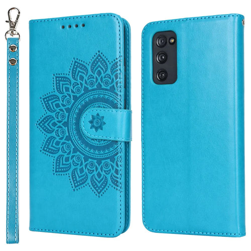 For Samsung Galaxy S20 FE 4G / FE 5G / S20 Lite / S20 FE 2022 Case R61 Texture Wallet PU Leather Phone Cover - Blue - 1