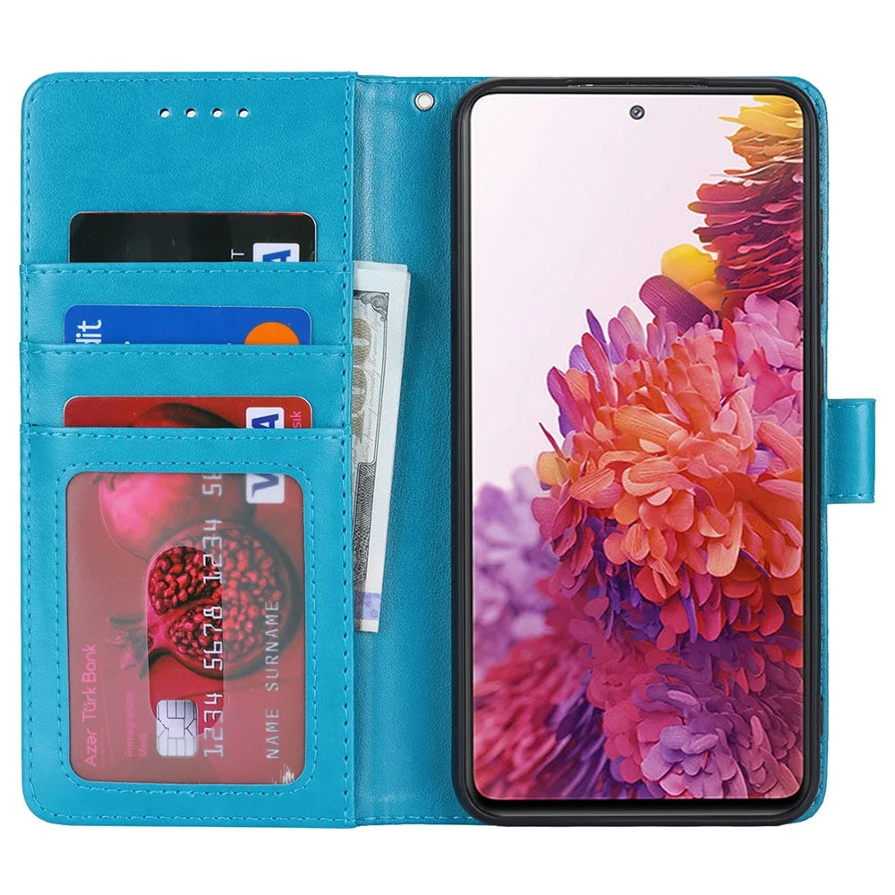 For Samsung Galaxy S20 FE 4G / FE 5G / S20 Lite / S20 FE 2022 Case R61 Texture Wallet PU Leather Phone Cover - Blue - 2