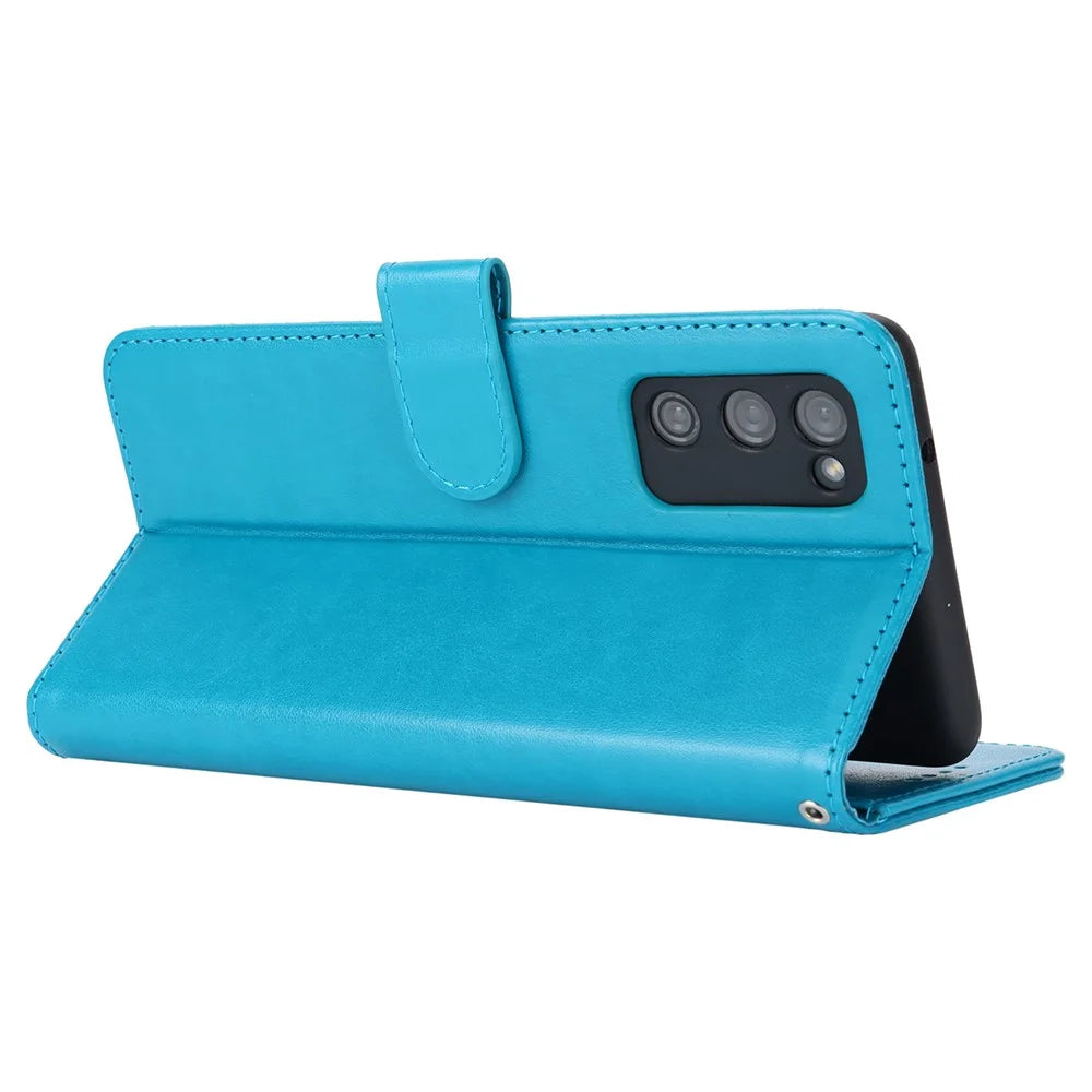 For Samsung Galaxy S20 FE 4G / FE 5G / S20 Lite / S20 FE 2022 Case R61 Texture Wallet PU Leather Phone Cover - Blue - 3